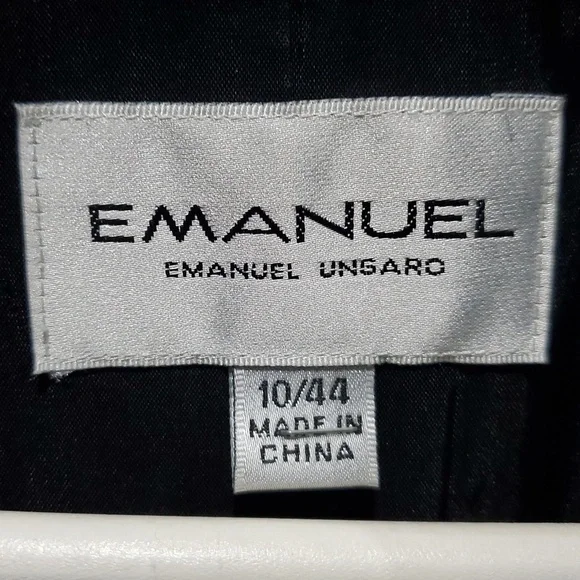 BLACK EMANUEL UNGARO DOUBLE BREASTED BLAZER VELVET VELOUR SIZE 10 44 - Picture 2 of 9